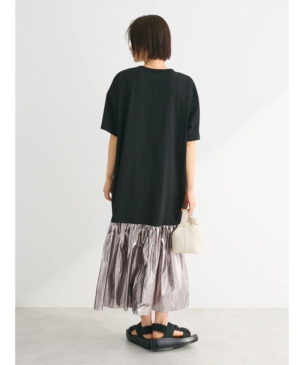 Green Parks ・ＥＬＥＮＣＡＲＥ　ＤＵＥ　メタリック切替ＴＥＥワンピ Black