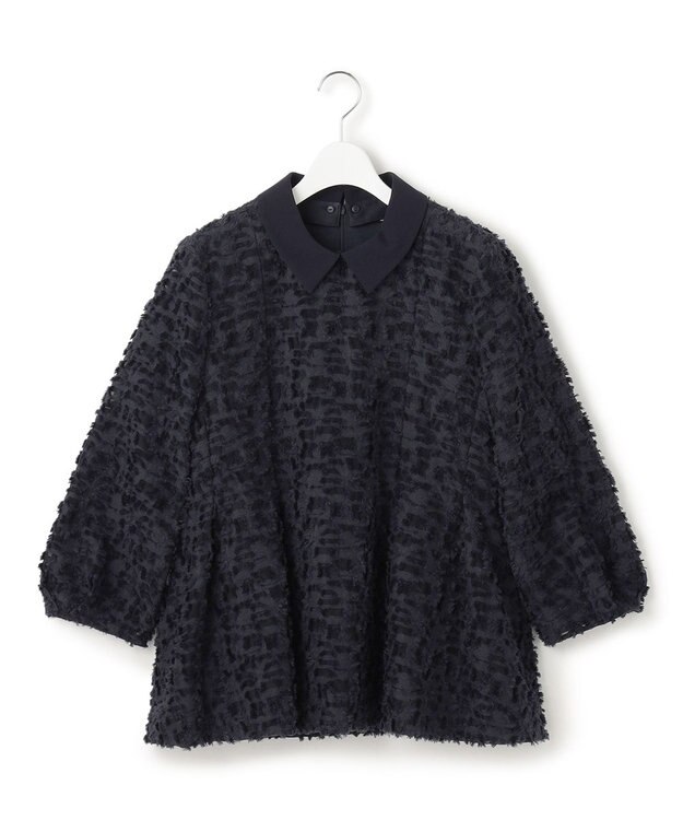 23区 L 【VERYコラボ】ボタニカル カットジャカード ブラウス ネイビー系