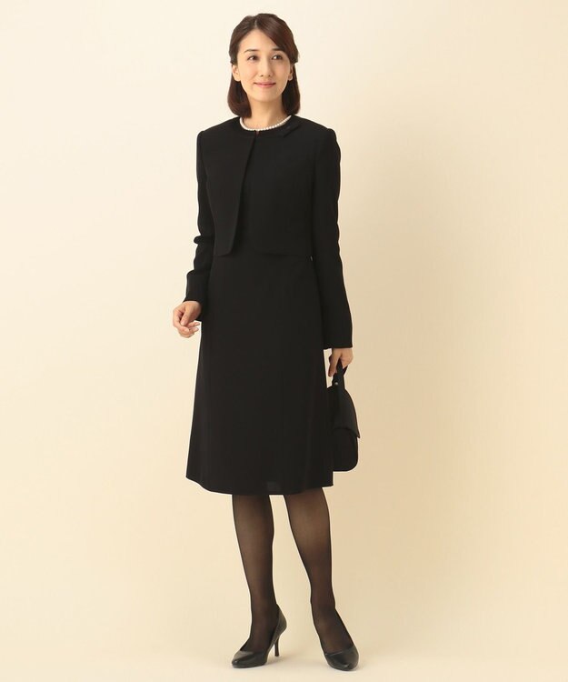 組曲 NOIR モランナ経二重 ジャケット+ワンピース ブラック系