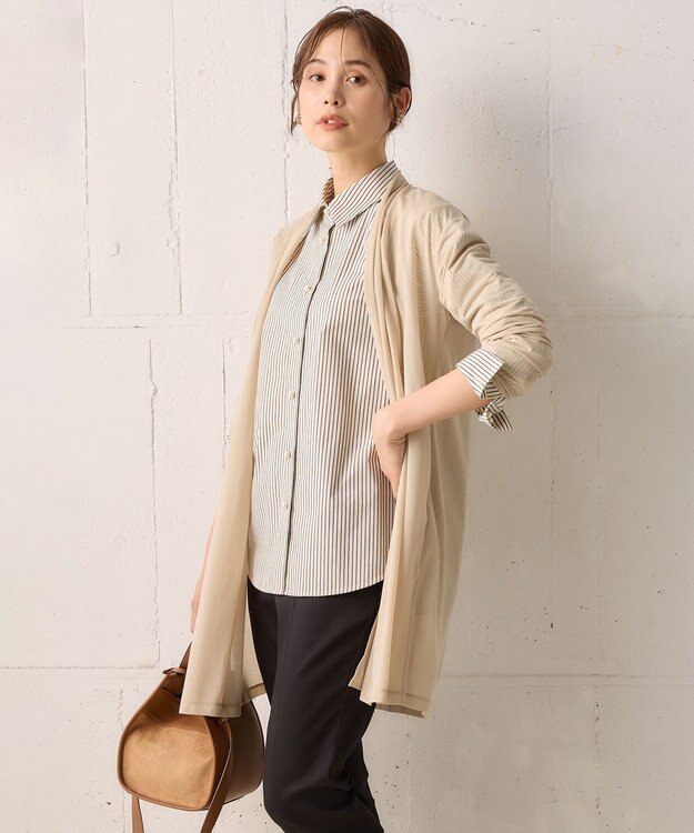 組曲 【WEB限定】シアーツイルジャージー ロングカーディガン ベージュ系