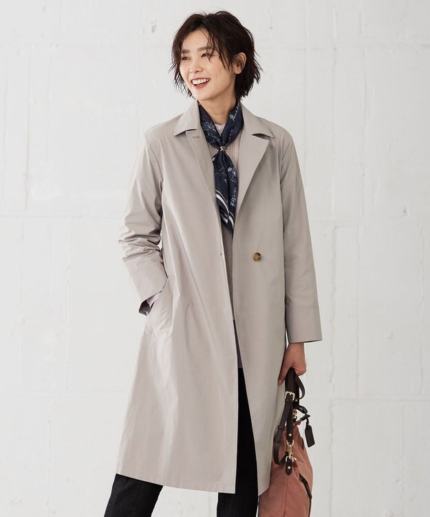 J.PRESS LADIES S 【洗える】Artirosa ステンカラー コート ライトグレー系