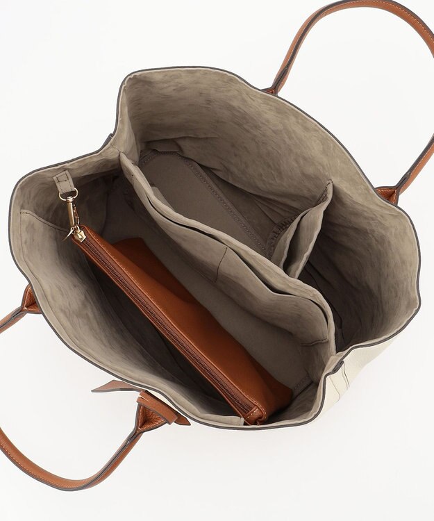 UNBILLION cachecache パーテーションPUトートバッグL キャメル