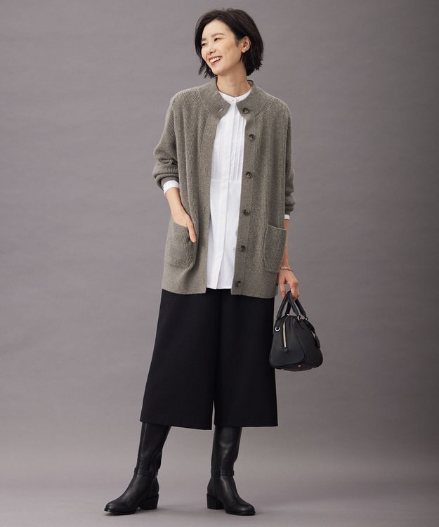 J.PRESS LADIES S 【WEB限定カラーあり・洗える】ツムギート flannel キュロット パンツ ブラック系