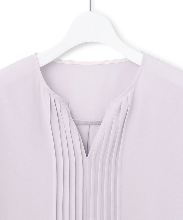 23区 S 【洗える】 バックサテンアムンゼン キーネック ブラウス ライラック系