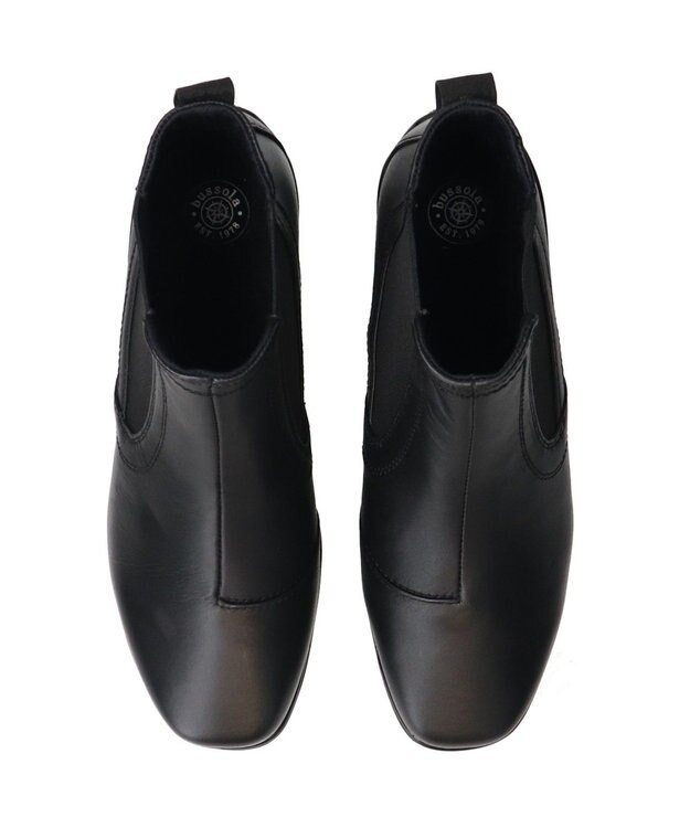 INTER-CHAUSSURES 【BUSSOLA】サイドゴアレザーショートブーツ ブラック
