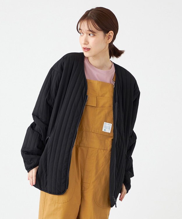 SHARE PARK LADIES 【UNISEX】キルティング蓄熱中綿 Ｖカーディガン（Mサイズ） ブラック