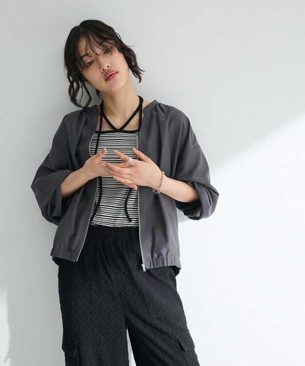 Green Parks イージーケア　シャツブルゾン Charcoal Gray