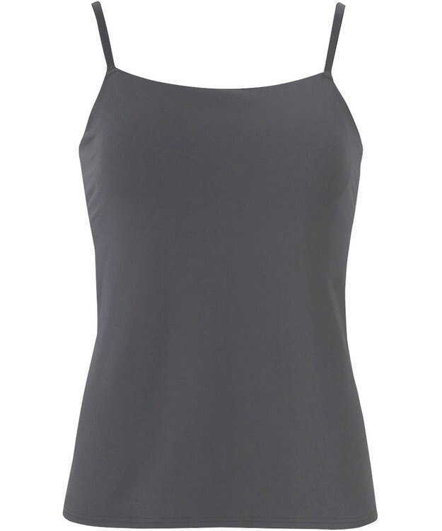 Wing カップ付きキャミソール 綿混(身生地部) ラク きれいなバストシルエット 【シンクロブラトップ 綿混タイプ】 ブラトップ ET1032 ウイング／ワコール チャコールグレー