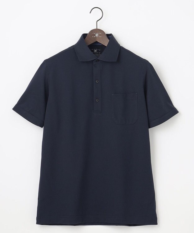 JOSEPH ABBOUD MOUNTAIN 【速乾】WEB/一部店舗限定  シャンブレーポロシャツ ネイビー系