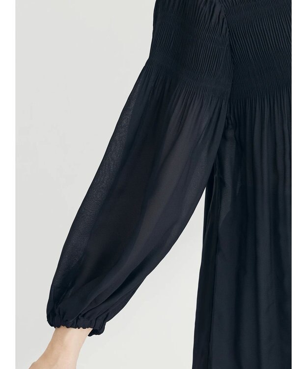 Green Parks マジョリカプリーツブラウス Black