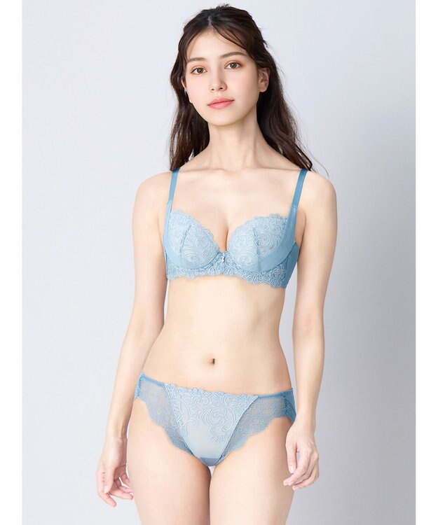 Wing ブラジャー Wing Lesiage バストを高い位置でキープ 谷間メイク 着やせシルエット 【8000シリーズ】 Gカップまで対応 大きいサイズ PB8000 ウイング／ワコール グレイッシュブルー