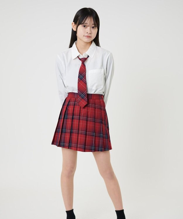 WEGO 【SCHOOLITEM】スクールプリーツスカート レッドチェック1