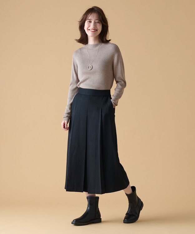 ANY 【洗濯機可】ボトルネック リブニット モカ