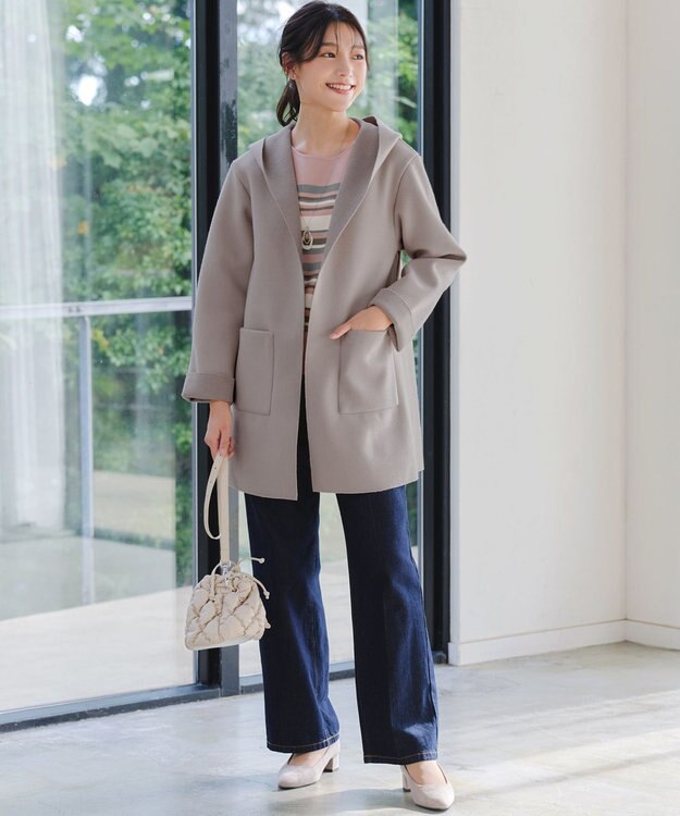 Tiaclasse マルチボーダーニットトップス ピンク