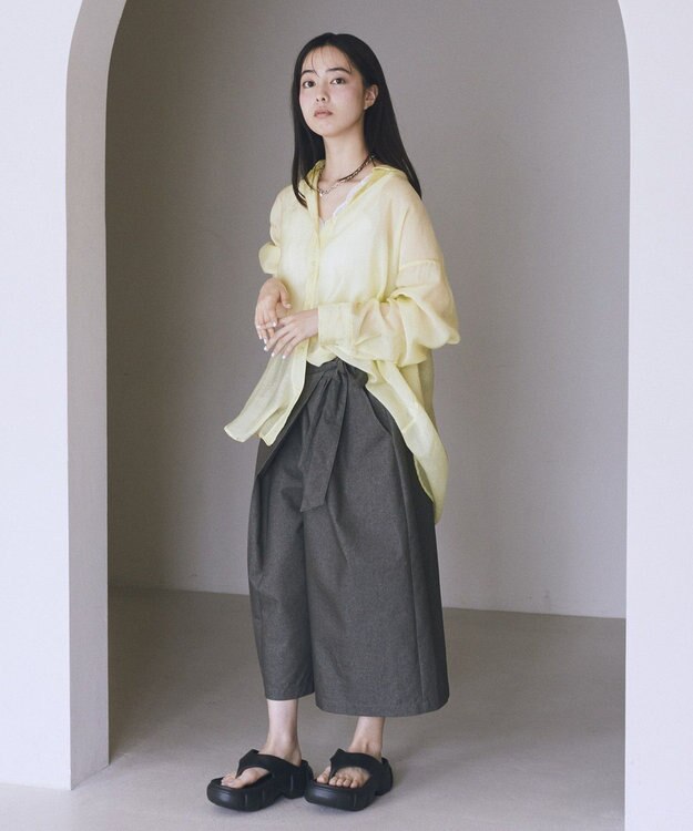 earth music&ecology シアーシャツ Yellow