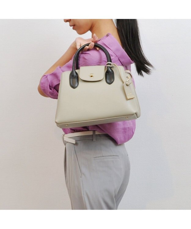 UNBILLION perche ゴートユーティリティヒネリかぶせトートS グレーブラック