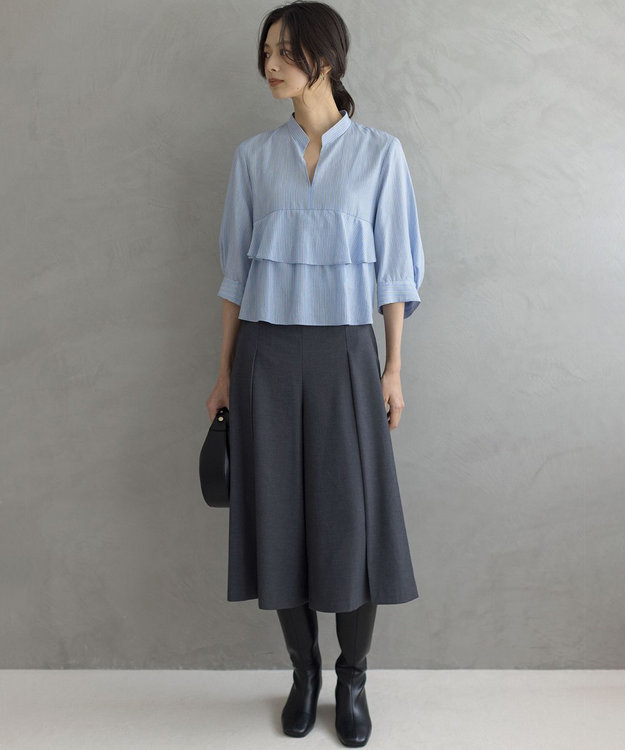 組曲 S ハンサムツイルキュロット パンツ グレー系