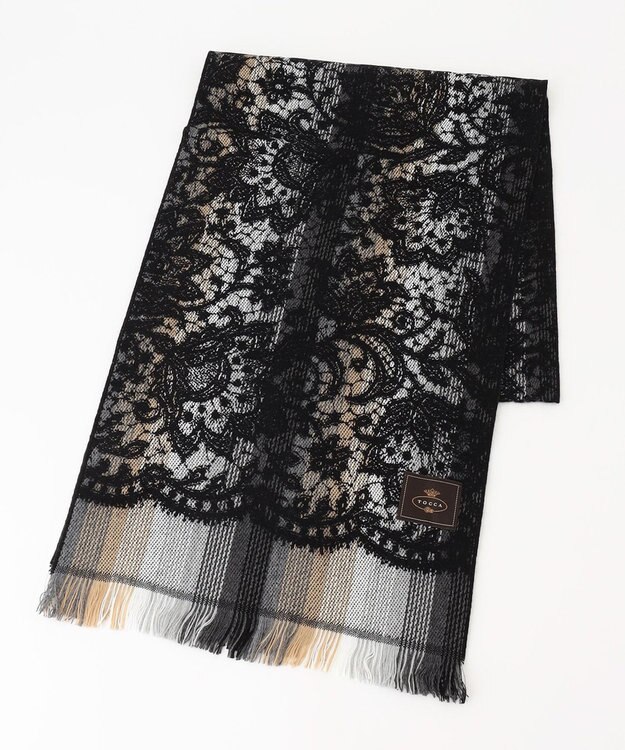 TOCCA JAQUARD LACE STOLE ストール ブラック系