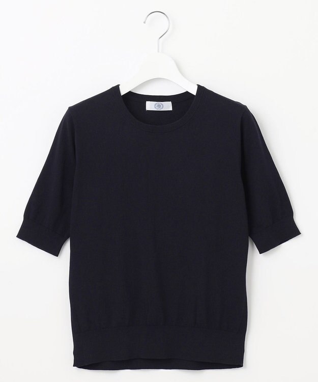 J.PRESS LADIES 【洗える】BASIC HT-COTTON クルーネック ニット ネイビー系