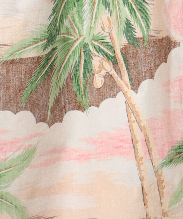 JOSEPH ABBOUD 【老舗アロハブランドとのコラボレーション】KAHALA ALOHAシャツ ピンクヤシの木柄