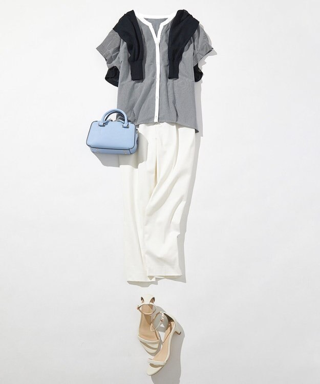 ANY SIS 【接触冷感・UVカット・撥水】クールタッチテーパード パンツ オフ