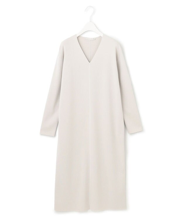 ICB 【洗える】 シンセティックフルニードル Vネックワンピース トープ系