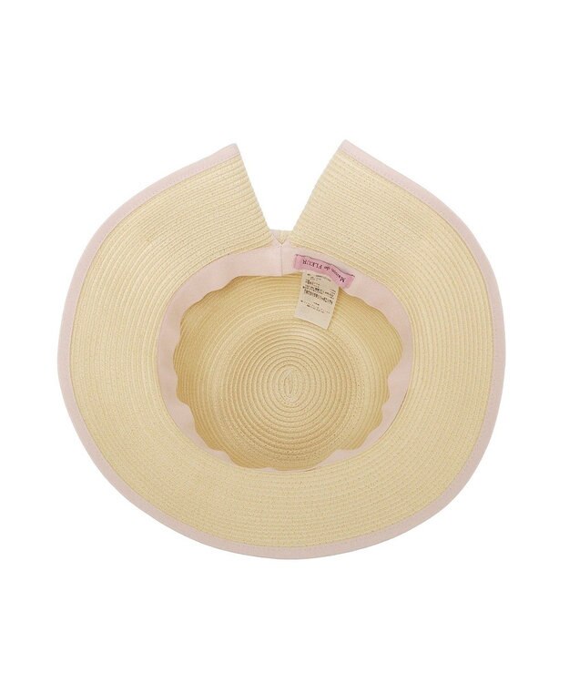 Maison de FLEUR 【手洗い可能】リボンスリットパイピングハット Pink