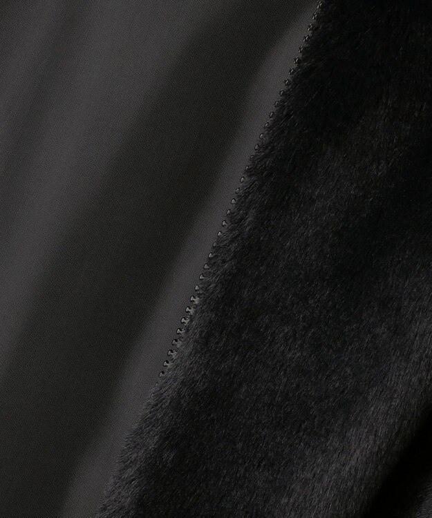 Feroux フード付きフェイクファー パーカー ブラック系