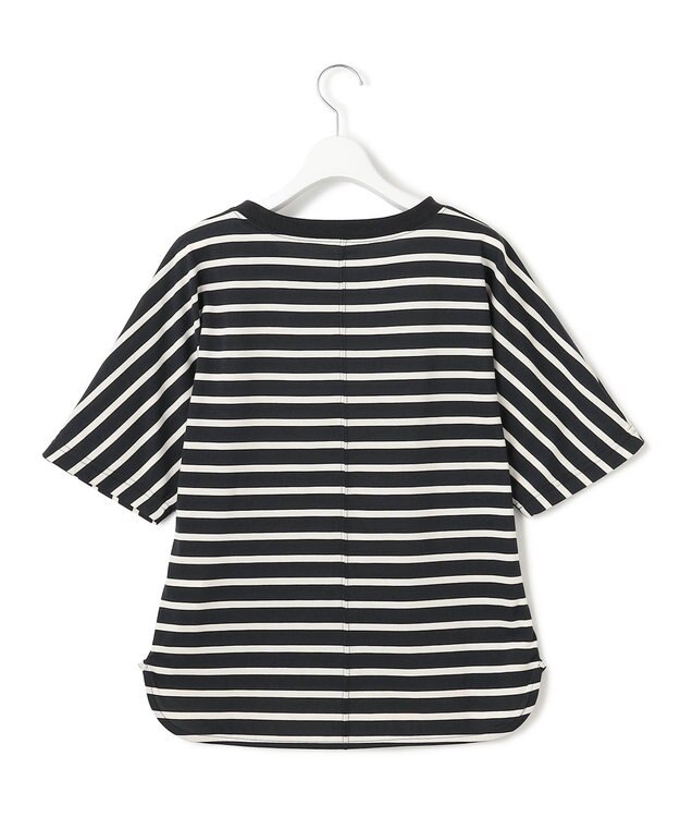 J.PRESS YORK STREET 【WOMEN】ボーダードルマン Tシャツ ブラック系1