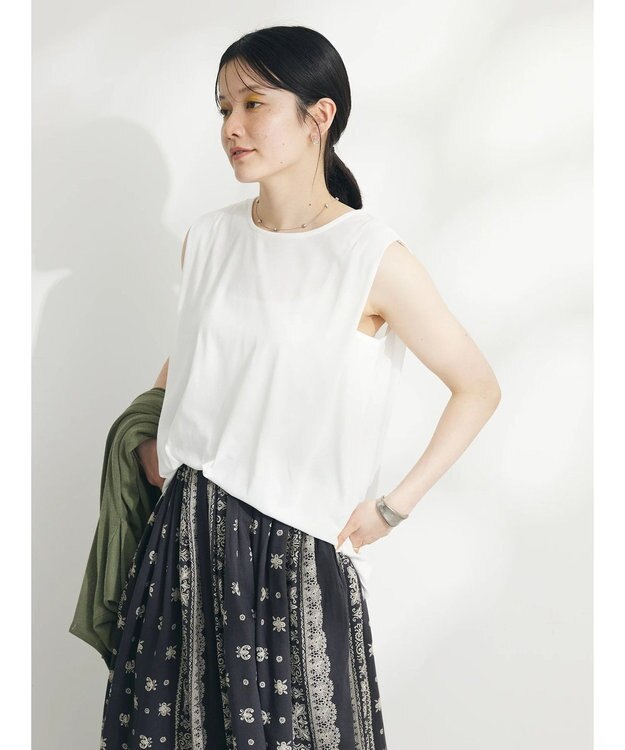 CRAFT STANDARD BOUTIQUE 肩タックノースリーブプルオーバー Off White