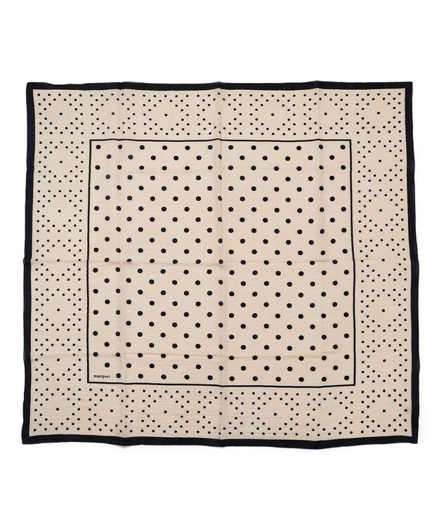 23区 manipuri ジオメドット コットンシルク ストール ベージュ系