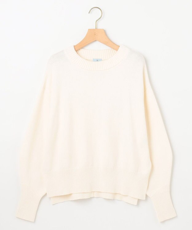 組曲 コットンカシミヤ混 クルーネックニット アイボリー系