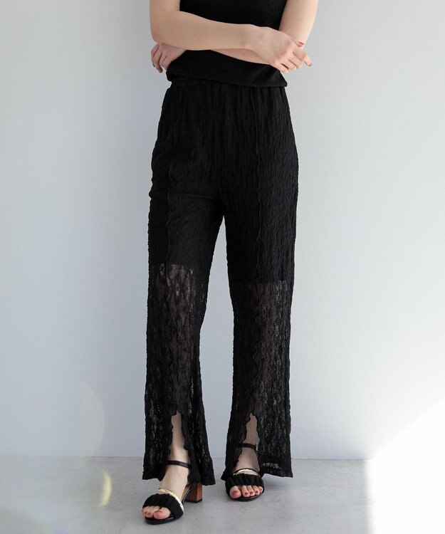 Green Parks ■ＥＳＣＡＲ　２ｗａｙレースセミワイドパンツ Black