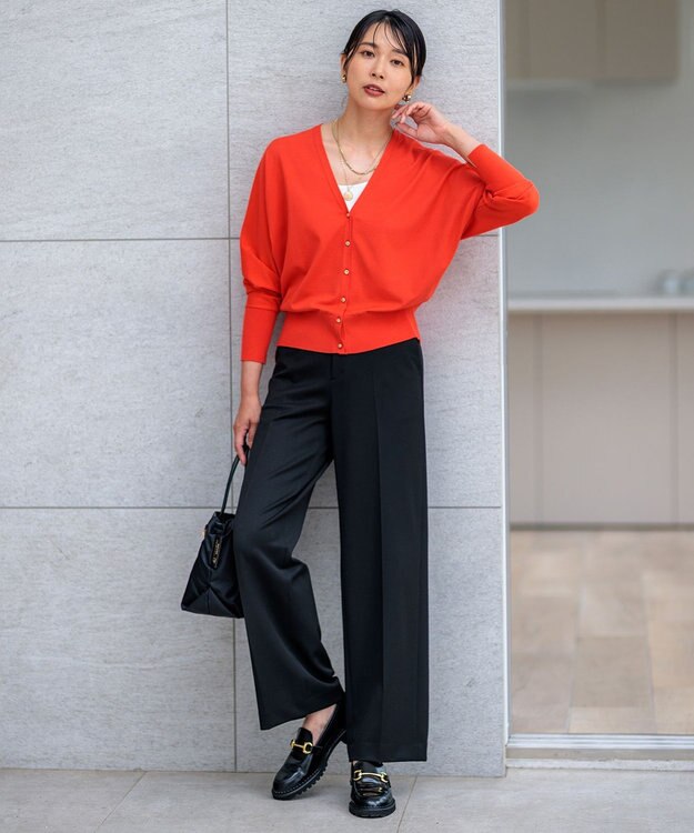 23区 【CLASSY.2月号掲載/洗える】TRストレッチギャバ ワイドパンツ ブラック系