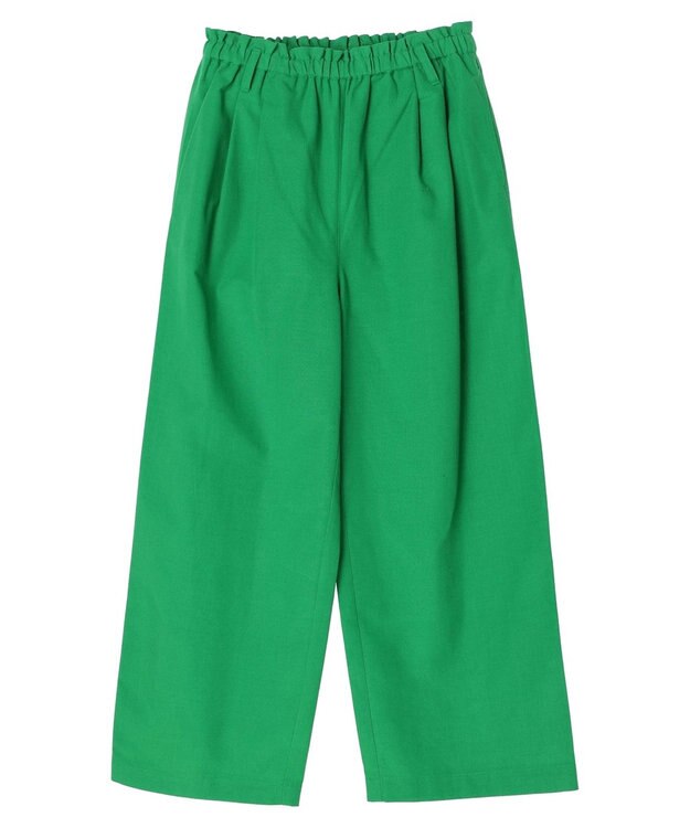 Green Parks 綿麻混リボン付ワイドパンツ Light Green