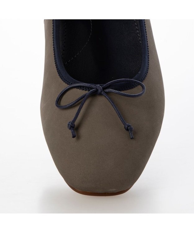 ing <ing>【３E】ワンポイントバレエシューズ ダークグレーヌバック