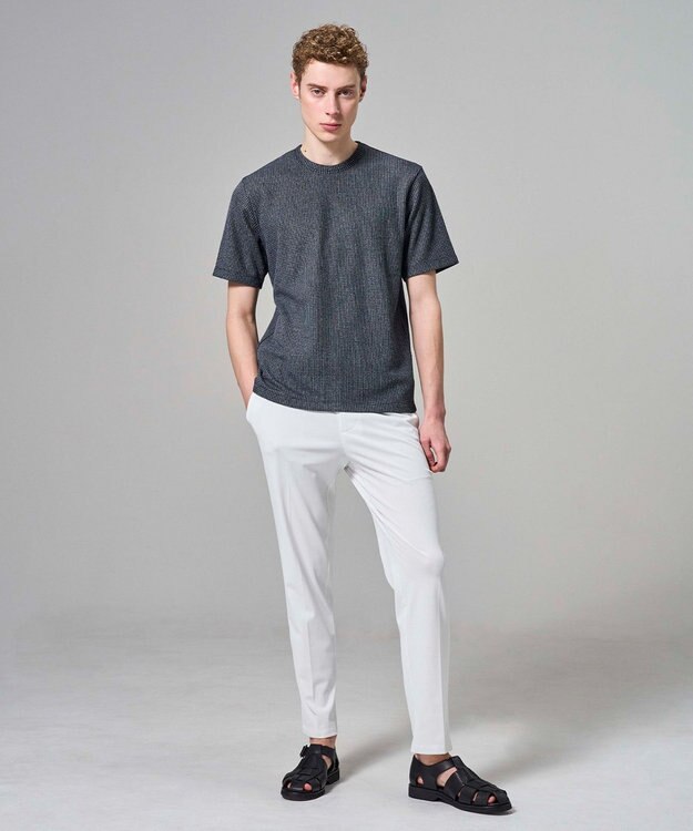 JOSEPH HOMME 【新色追加】メランジクロスジャージー　クルーネックカットソー ネイビー系