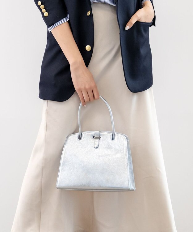 blancle メタリックレザー ワンハンドルフォーマルバッグ