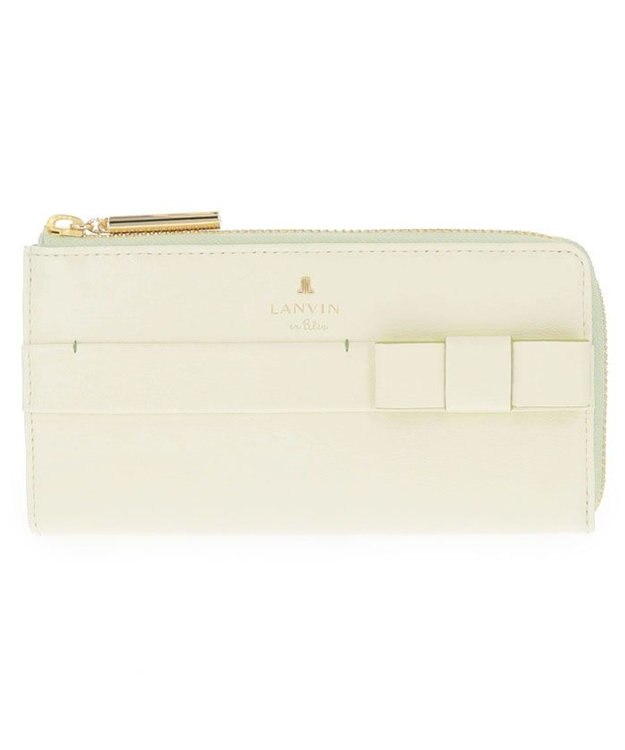 LANVIN en Bleu シャリテ コンパクトL字ファスナー長財布 アイボリー