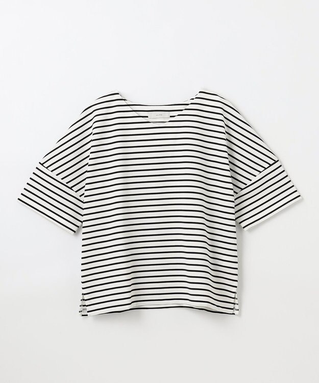 ANY ドライポンチVネックプルオーバー オフベース×ブラック