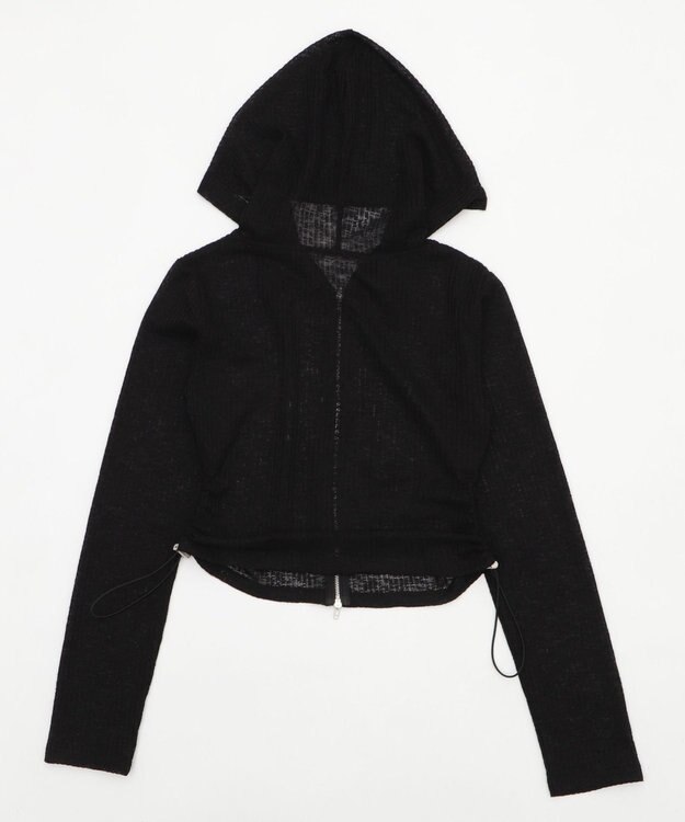 WEGO グラフィックシアーリブパーカー ブラック