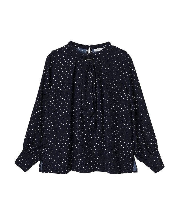 Green Parks ２ｗａｙ　ボウタイアソートブラウス Dot Navy