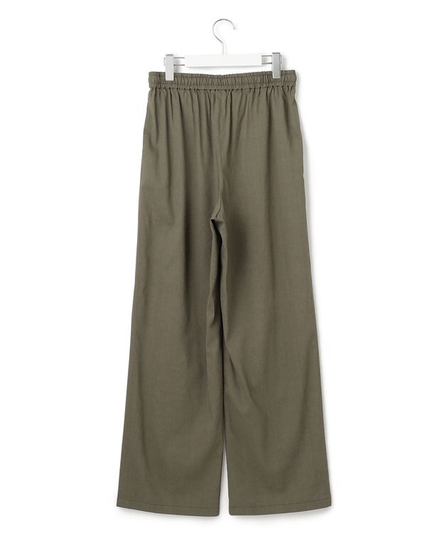 23区 L 【STORY7月号掲載/洗える】リネンヴィスコースストレッチ ドロスト パンツ カーキ系