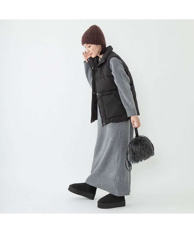 林八百吉商店 un chapeau ミンクケーブルワッチ ブラウン