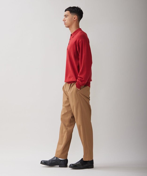 UNFILO MENS ウールライク ワイドパンツ ブラウン