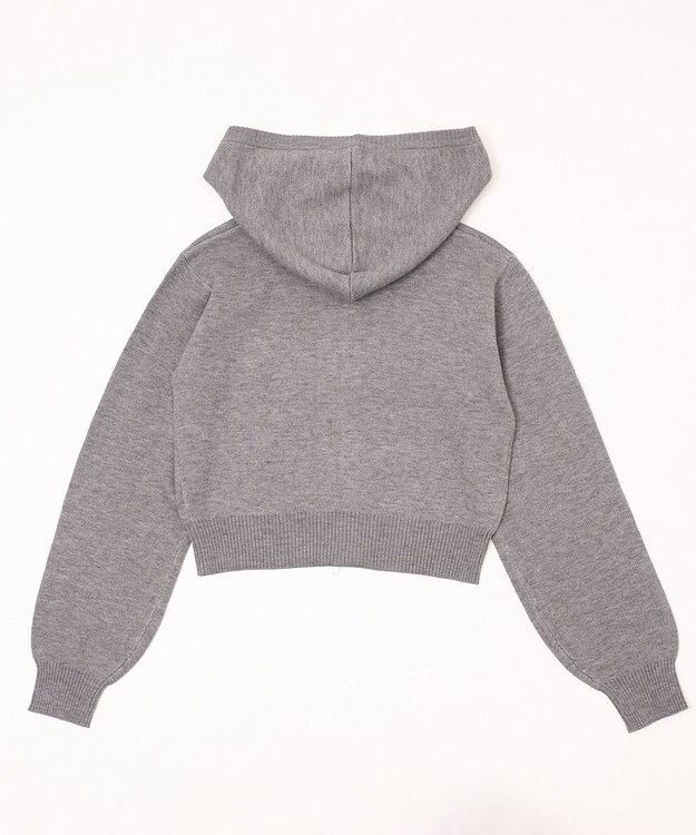 WEGO グラフィックジャガードニットZIPパーカー グレー