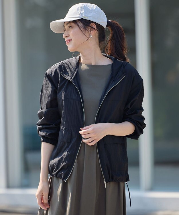 ANY 【WEB限定】シアーフードブルゾン ブラック