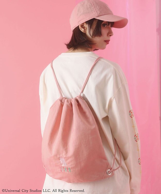 Green Parks ■ＷＩＣＫＥＤ　アイコン刺繍ナップサック Pink