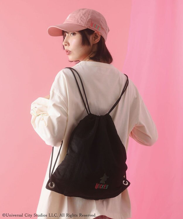 Green Parks ■ＷＩＣＫＥＤ　アイコン刺繍ナップサック Black