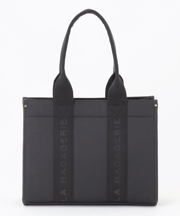 LA BAGAGERIE ロゴテープトートバッグ　Mサイズ ブラック